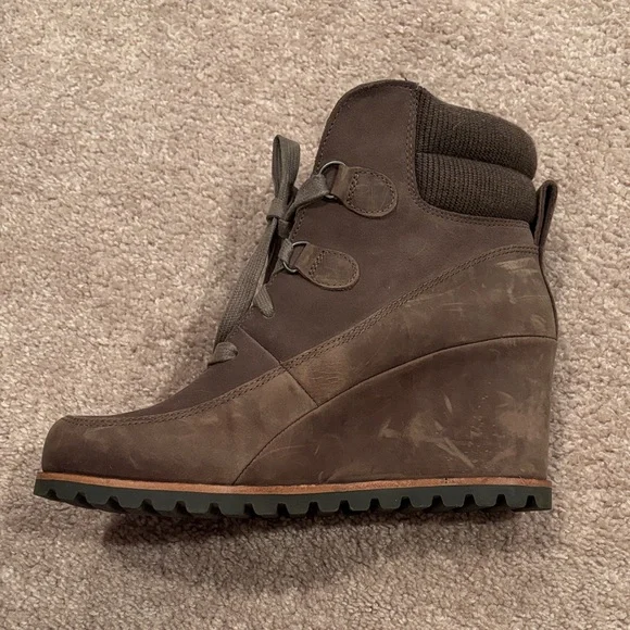 UGG Dark Brown Wedge Ankle Boots - Picture 2 of 7